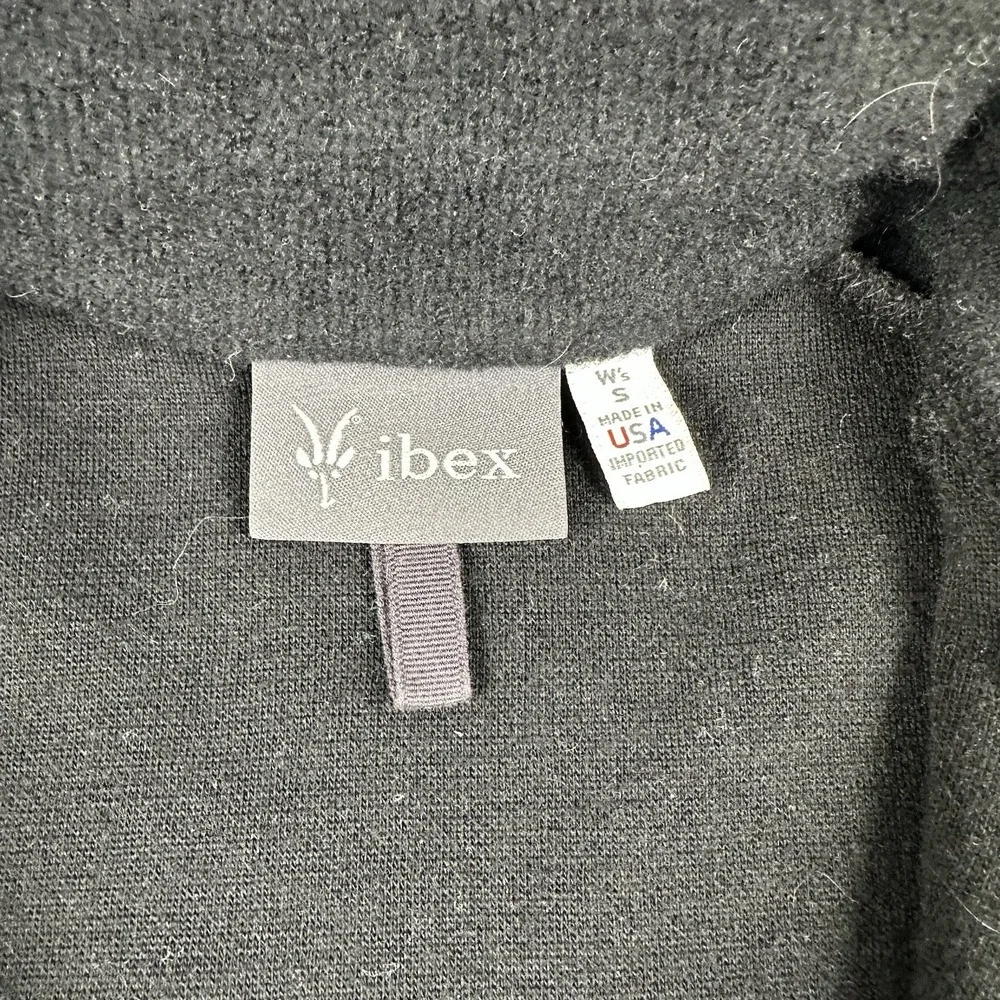 Ibex Jacket Womens Small Black BACKBAY Zque Merino Wool Tunic Full Zip Mock Neck